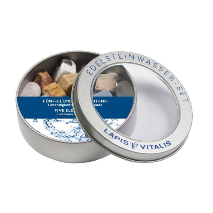 fünf elemente wassermischung Wassersteine in Geschenkdose - 5 Elemente Mischung – Bild 1
