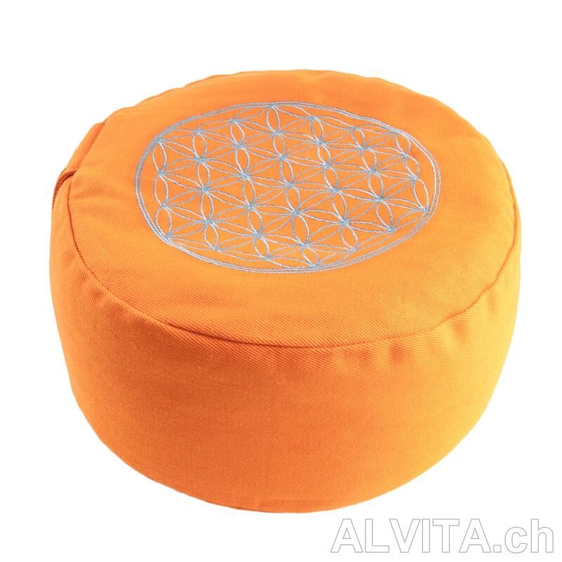 Blume des Lebens Meditationskissen orange Berk