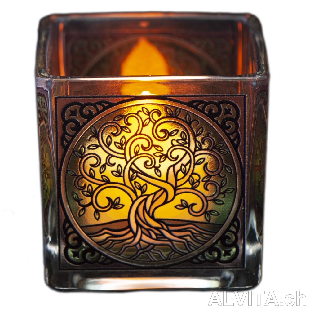 Teelichtglas Yggdrasil