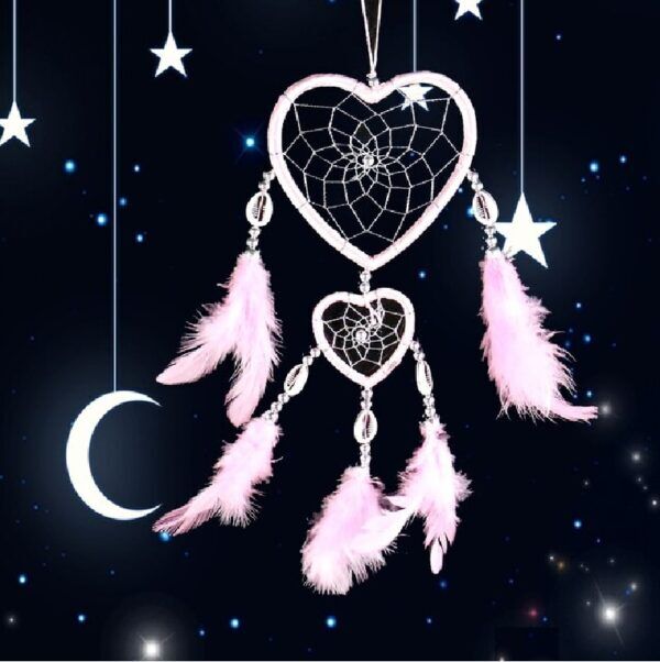 Traumfaenger-rosa-600x602 rosa traumfänger mit 2 Herzen