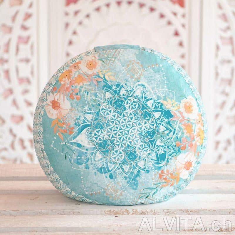 Meditationskissen rund -  jade-orange von Spirit of OM – Bild 1