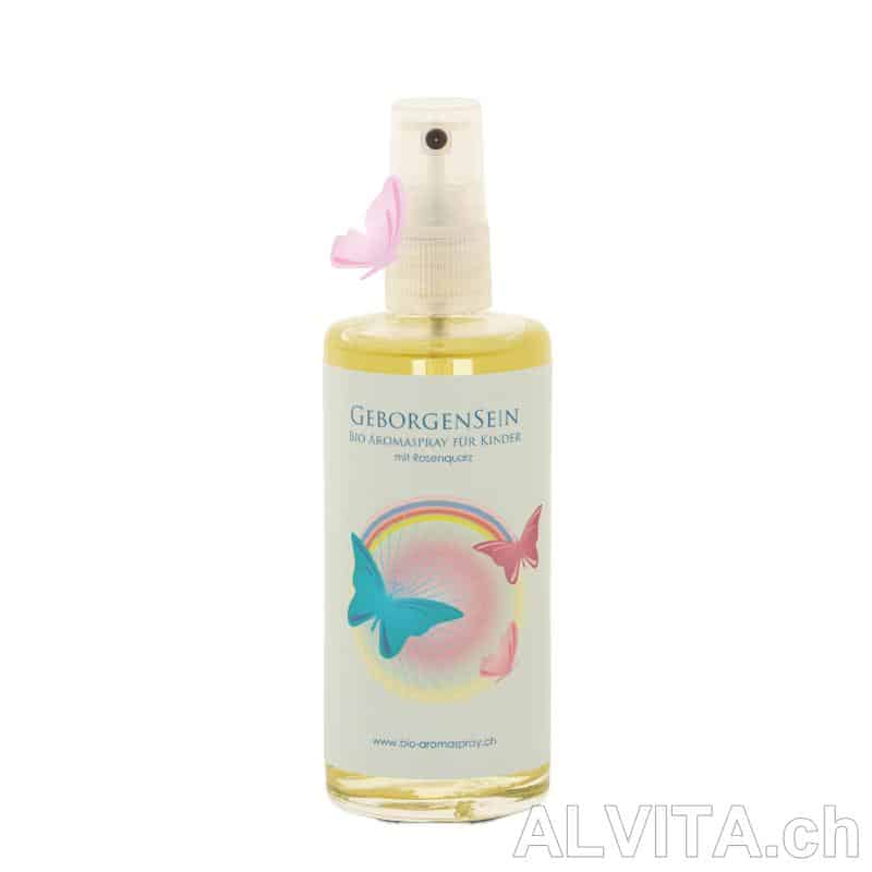 Bio-Aromaspray GeborgenSein mit Rosenquarz