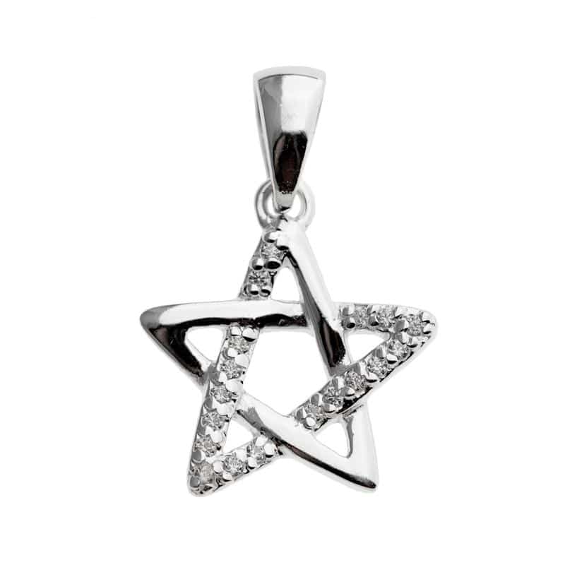Pentagramm-P-827 Pentagramm Anhänger 925 Silber – Bild 1