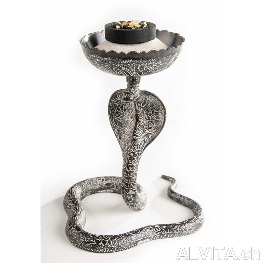 Kobra - Räuchergefäß, Messing graviert