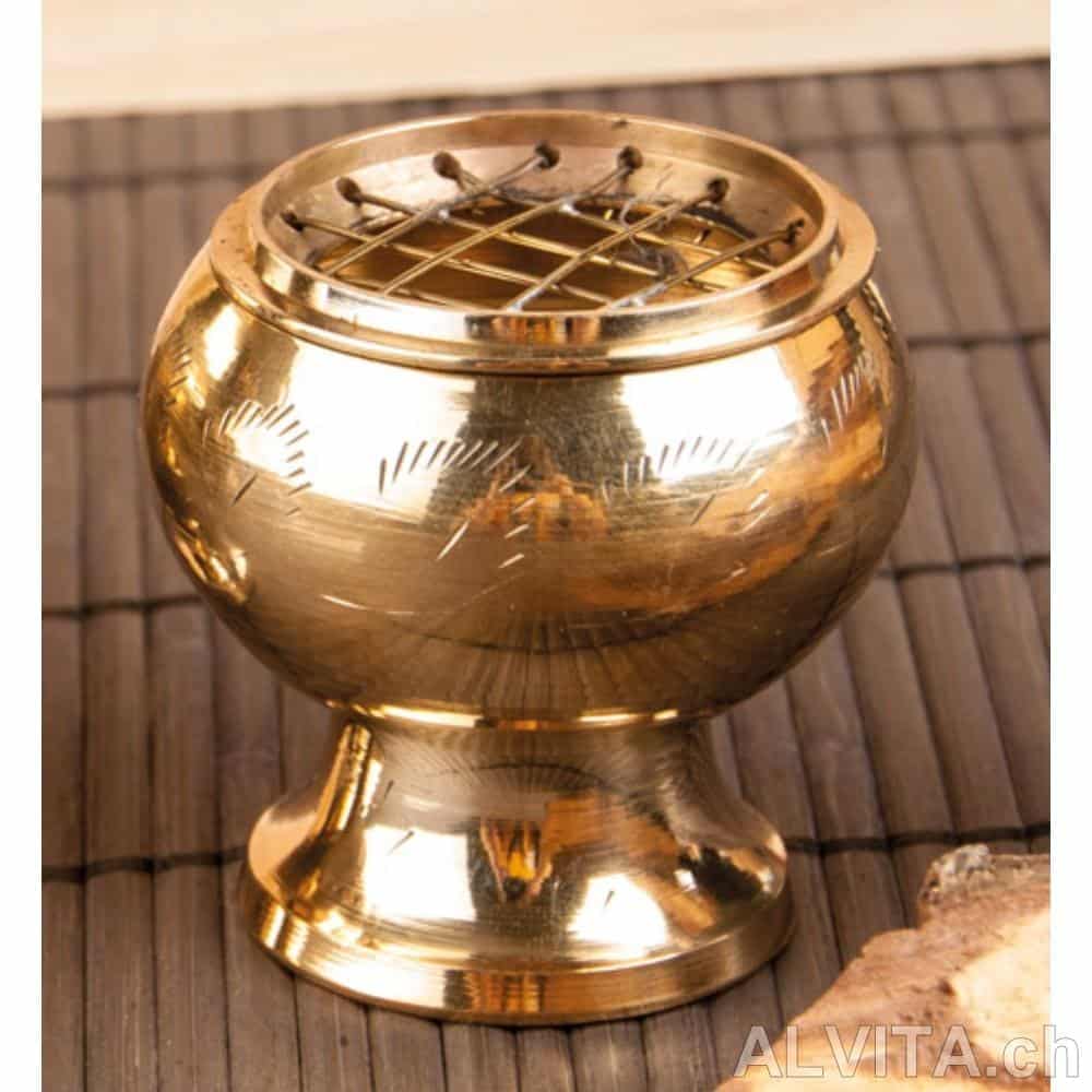 Räuchergefäß mit Netzeinsatz, Messing