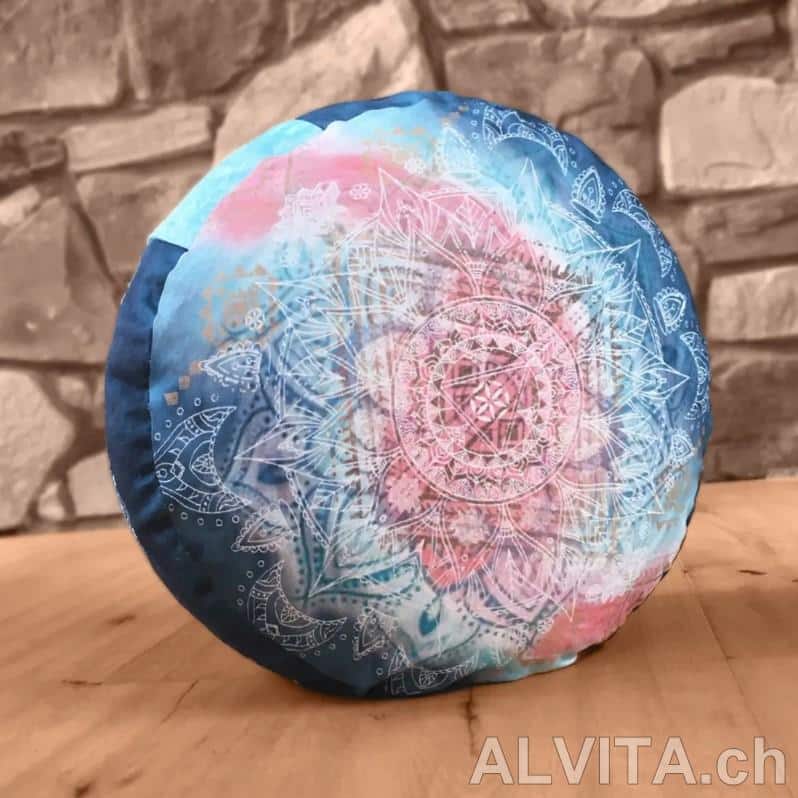 Meditationskissen rund -  indigo/peach von Spirit of OM – Bild 1