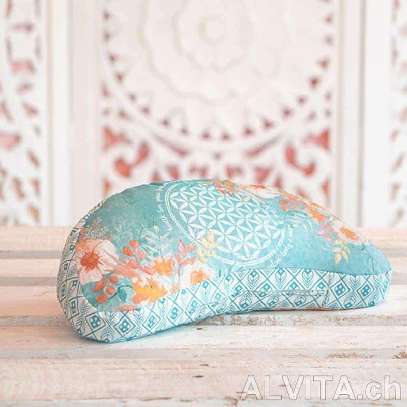 Meditationskissen Halbmond in jade-orange 40 x10 cm von The Spirit of OM – Bild 1