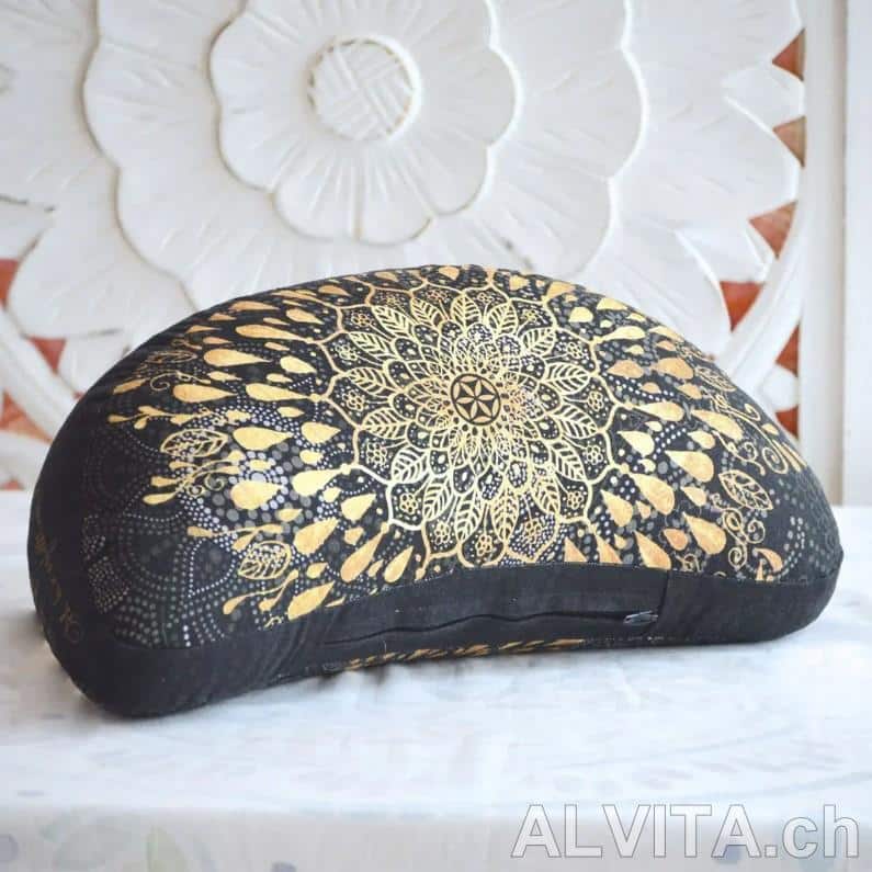 Meditationskissen Halbmond in schwarz/gold 40 x10 cm von The Spirit of OM – Bild 1