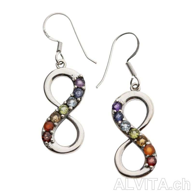 Lemniskate 7 Chakra Ohrringe – Bild 1