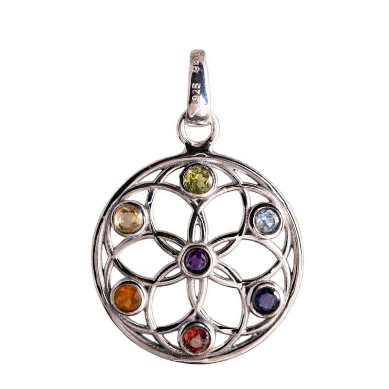 Saat des Lebens mit Chakrasteinen Anhänger – Bild 1