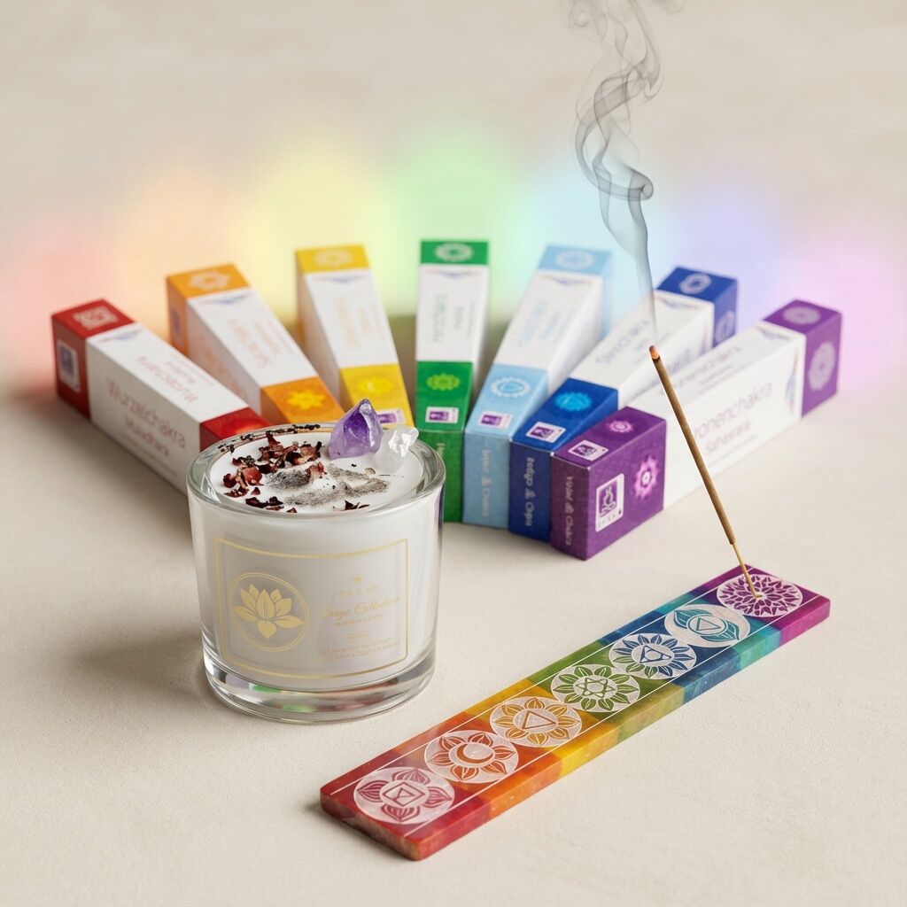 Chakra Kerzen– & Räucher-Set – Bild 1