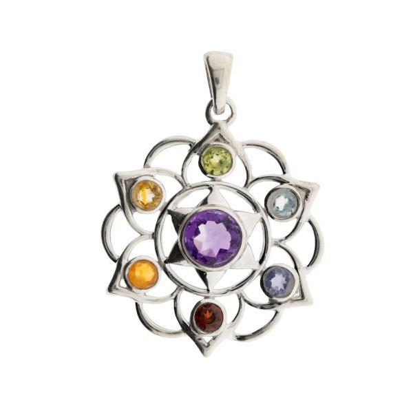 Mandala mit Chakrasteinen